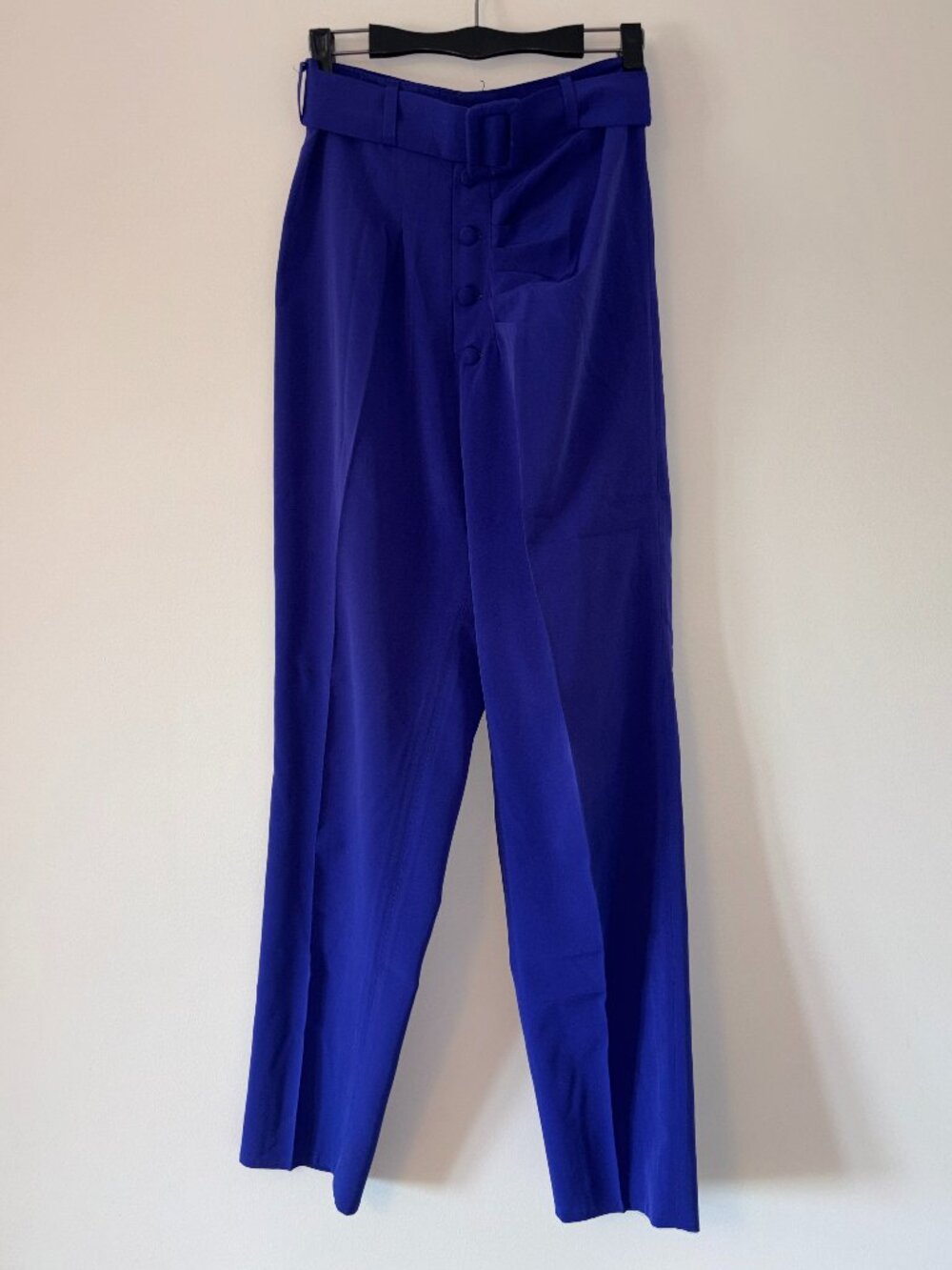 Super high waist belted vintage purple straight leg pants